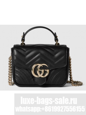 GUCCI GG MARMONT MINI TOP HANDLE BAG 811238 BLACK