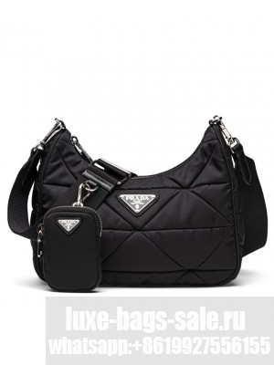 Prada Padded nylon shoulder bag 1BC151 Black