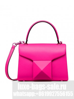 Valentino Mini One Stud Handbag In Nappa Peachblow