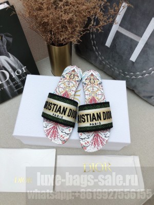 Dior Dway Flat Slides Embroidered Cotton  2023 Collection 25