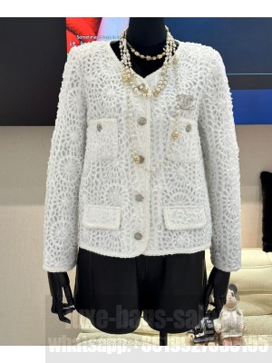 Chanel Women's Single-breasted Jacket White