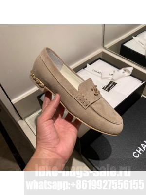 Chanel Suede Calfskin Dark Beige Loafers G35067 2021 Collection