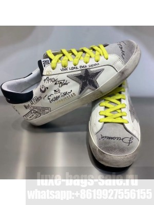 Golden Goose GGDB Graffiti Calfskin Sneaker White Spring/Summer 2021 Collection 04