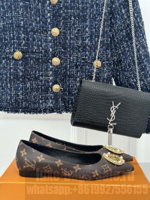 Louis Vuitton LV Initials accessory  Flat Ballerina Brown