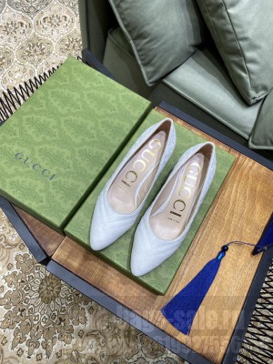 Gucci matelassé chevron leather 5.5cm White Pumps 2021 Collection