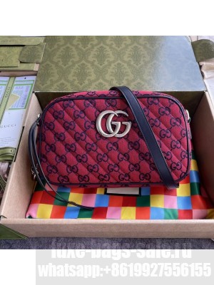 Gucci GG Marmont Multicolor small shoulder bag 447632 red