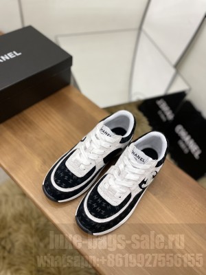 Chanel Women's G39230 Printed Suede Calfskin Sneakers 05