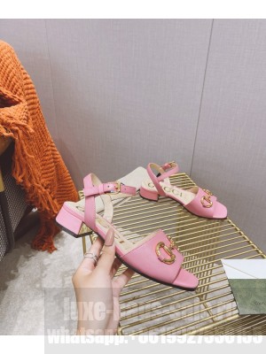 GUCCI                                                                                        Women's sandal with Horsebit pink