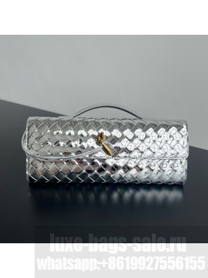 Bottega Veneta Long Clutch Andiamo With Handle 741511 Silver