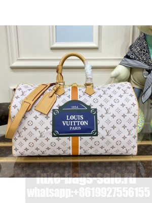 Louis Vuitton Keepall Bandouliere 50 M41416 white