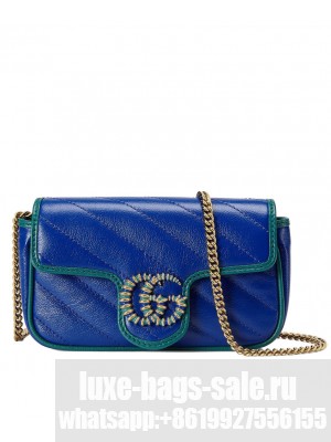 Gucci GG Marmont Super Mini Bag 574969 Blue