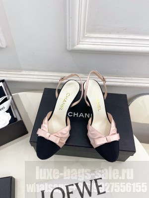 Chanel Satin & Grosgrain Slingback Pumps 9cm Pink 2025 G45875 