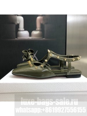DIOR HEEL 1CM ROSE FANTASTIQUE SLINGBACK FLAT OLIVE 2022 Collection