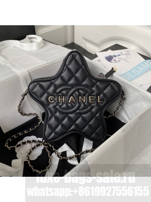 Chanel 24C Star Handbag - Lambskin & Gold-Tone Metal AS4579 Black