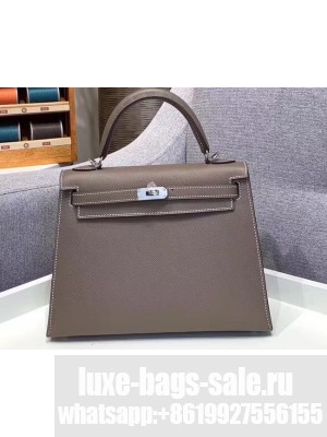 Hermes Kelly 25cm Bag in Original Epsom Leather Elephant Gray