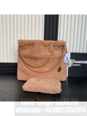 CHANEL 22 HANDBAG wool AS3261 Brown