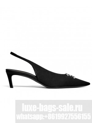 Celine Women's Alma Triomphe Slingback In Gros-Grain Black