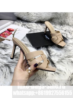 Saint Laurent YSL Patent Leather Slide 10cm Nude 01 2021 Collection