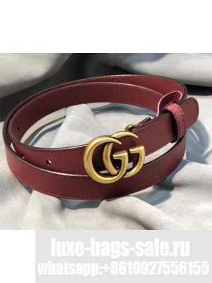 Gucci GG Width 2cm Calfskin Belt Burgundy 2018