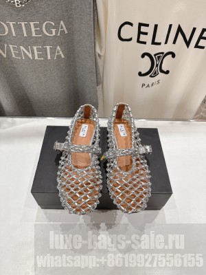 Alaïa BALLET FLATS IN BRAIDED LAMBSKIN SLIVER