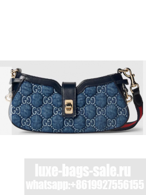 GUCCI MOON SIDE MINI SHOULDER BAG 786015 Blue GG denim
