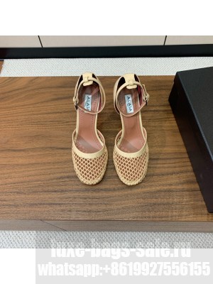 Alaïa HIGH FISHNET PUMPS BEIGE