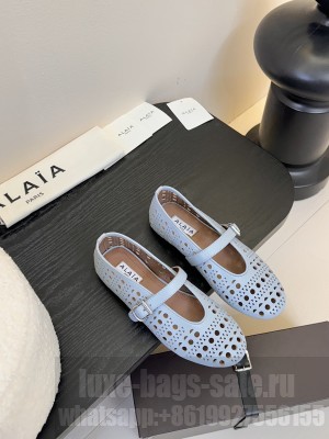 Alaïa BALLET FLATS IN VIENNE LAMBSKIN Blue 2025