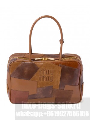 Miumiu Leather Patchwork Beau bag Coffee