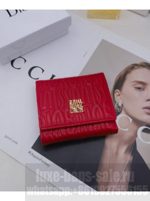 Christian Dior Short Tri-fold Wallet Red