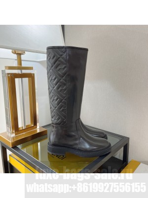 Fendi FF Embossed Boots Black