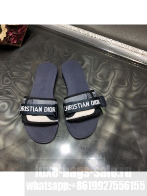 DIO(R)EVOLUTION SLIDE Blue and Khaki Technical Fabric with Camouflage Motif