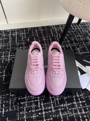 Chanel Wool & Mixed Fibers Purple G46011 Sneakers