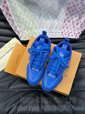 Louis Vuitton LV Skate Man's Sneakers in Leather and Mesh Blue 2023