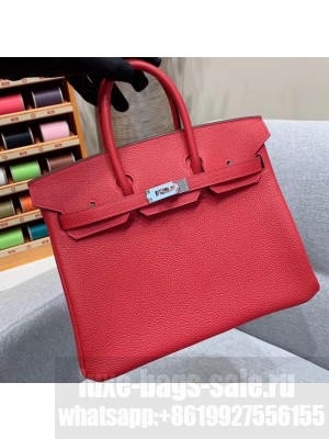 Hermes Birkin 25cm Bag in Original Togo Leather Red