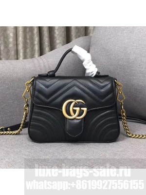 Gucci GG Marmont Mini Top Handle Bag 547260 Black 2018
