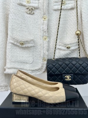 Chanel Women's Metal Heel Quilting Lambskin 2024 Beige