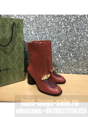 Gucci Women's 80mm Lambskin with chain Buckle burgandy 2021 Collection