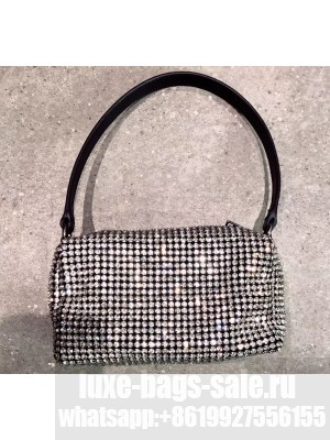 Alexander Wang Medium Pouch Bag with Crystal Rhinestone Chain Mesh 2019