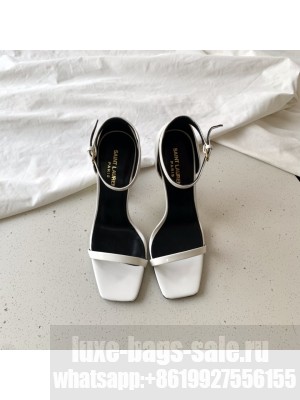 Saint Laurent Cassandra Patent Sandals 10cm White 2022 Collection