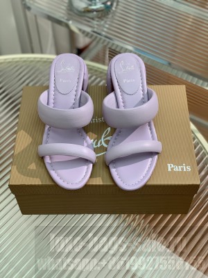 Christian Louboutin Inflama Sab Heel Slide Sandals 5.5cm in Purple Nappa Leather 2023