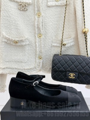 Chanel Chanel Women's 4cm Suede & Grosgrain Mary Janes Pumps velvet