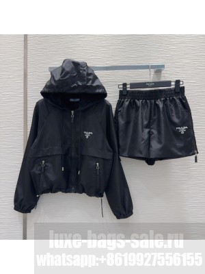 Prada Jacket and Shorts Set Black 2025