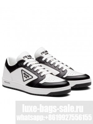 Prada Unisex District Perforated Leather Sneakers Black