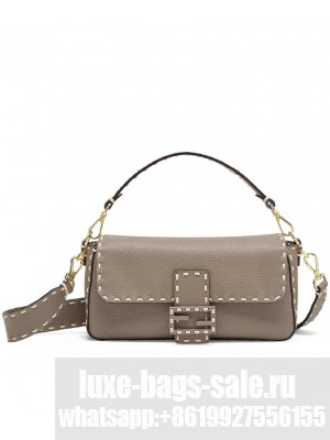 Fendi Baguette Full Grain Leather Bag 8BR600 Gray
