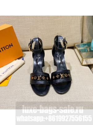Louis Vuitton Silhouette Leather Sandals 8cm 1A958C Black 2022 Collection