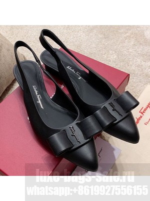 Salvatore Ferragamo Viva Lambskin Bow Slingback Black Spring/Summer 2021 Collection