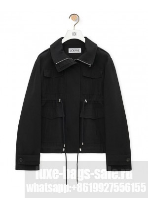 Loewe Women's Short Parka In Cotton Black