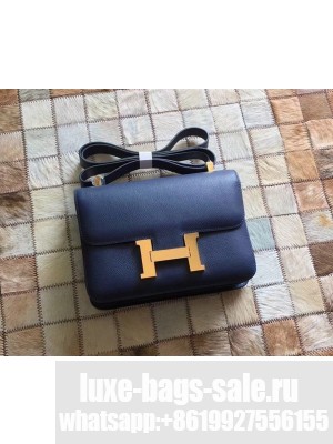 Hermes Constance 18/23 Bag in original Epsom Leather navy blue