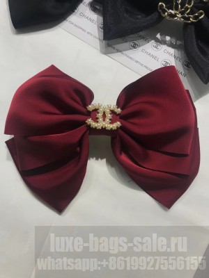 Chanel Bow Headband Hair Accessory Burgundy Spring/Summer 2021 Collection 20