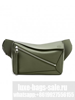 Loewe Small Puzzle Bumbag In Classic Calfskin Green